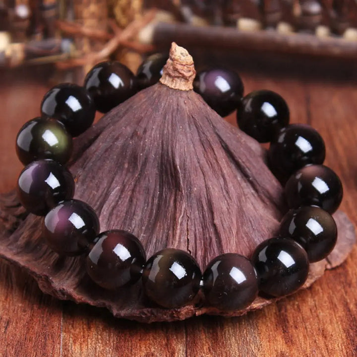 BWOOOH Natural Rainbow Obsidian Positive Bracelet - BWOOOH - Rainbow Obsidian - Bracelet