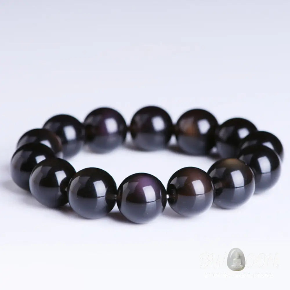 Buddha Stones Natural Rainbow Obsidian Positive Bracelet - BWOOOH - Rainbow Obsidian - Bracelet