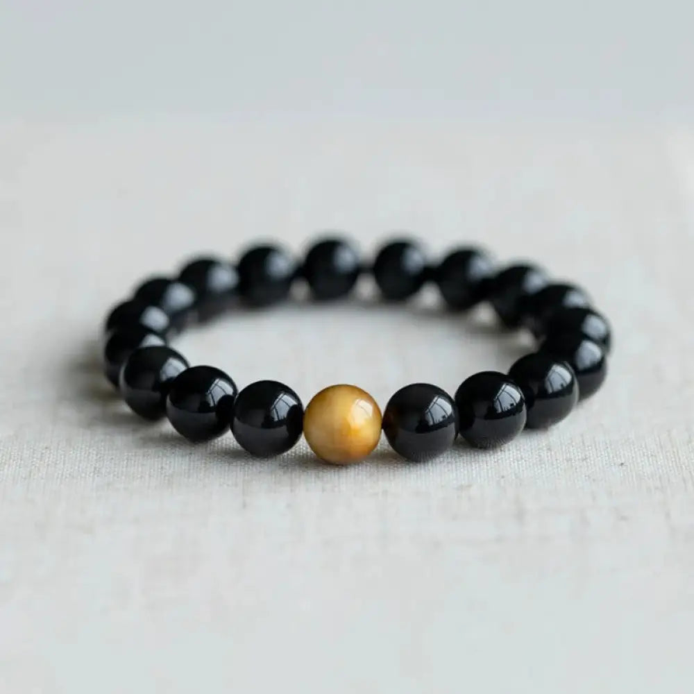 BWOOOH Natural Rainbow Obsidian Tiger Eye Positive Love Bracelet - 6mm(Wrist Circumference 14-16cm) - Bracelet