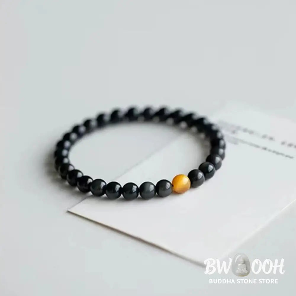 BWOOOH Natural Rainbow Obsidian Tiger Eye Positive Love Bracelet - 6mm(Wrist Circumference 14-16cm) - Bracelet