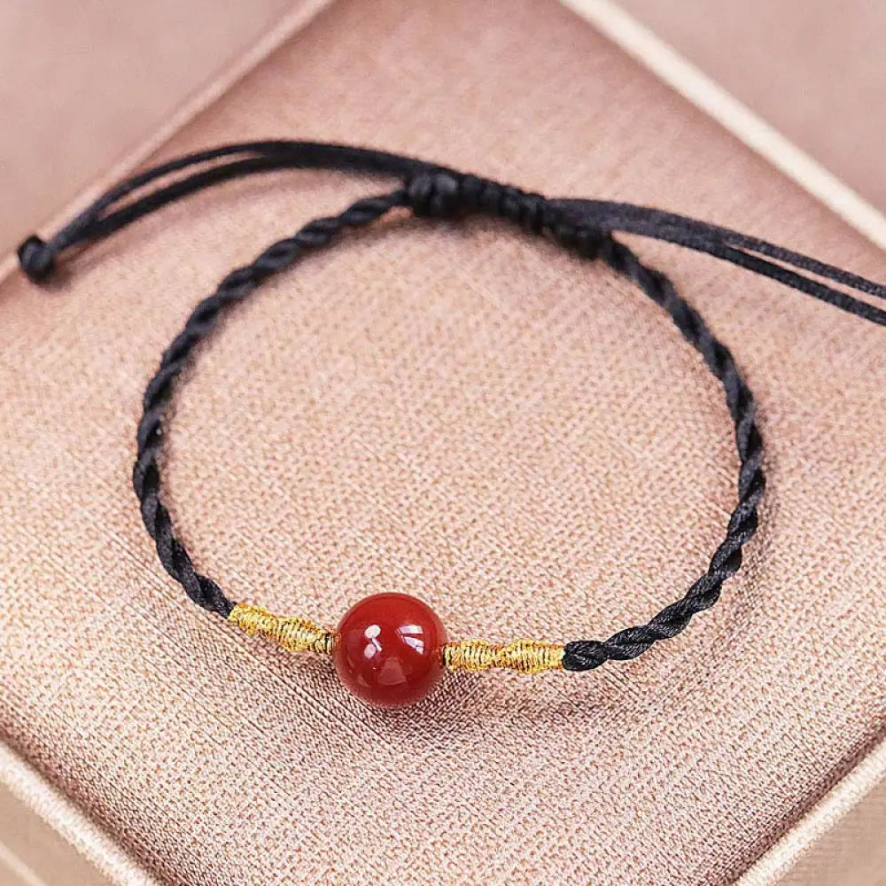 Buddha Stones Natural Red Agate Chalcedony Self-acceptance Confidence String Bead Bracelet Necklace Pendant - BWOOOH