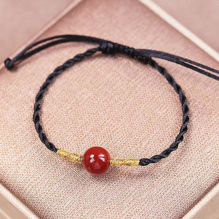 Buddha Stones Natural Red Agate Chalcedony Self-acceptance Confidence String Bead Bracelet Necklace Pendant - BWOOOH