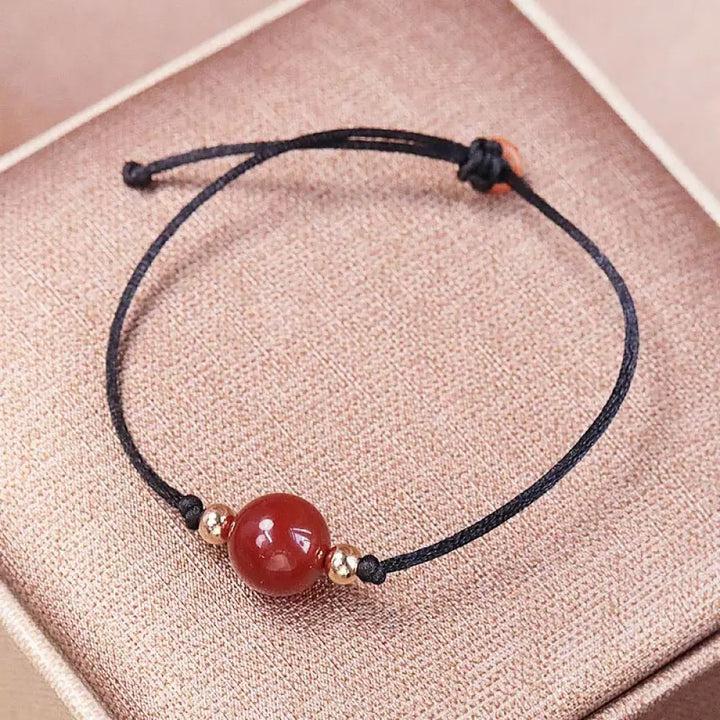 Buddha Stones Natural Red Agate Chalcedony Self-acceptance Confidence String Bead Bracelet Necklace Pendant - BWOOOH