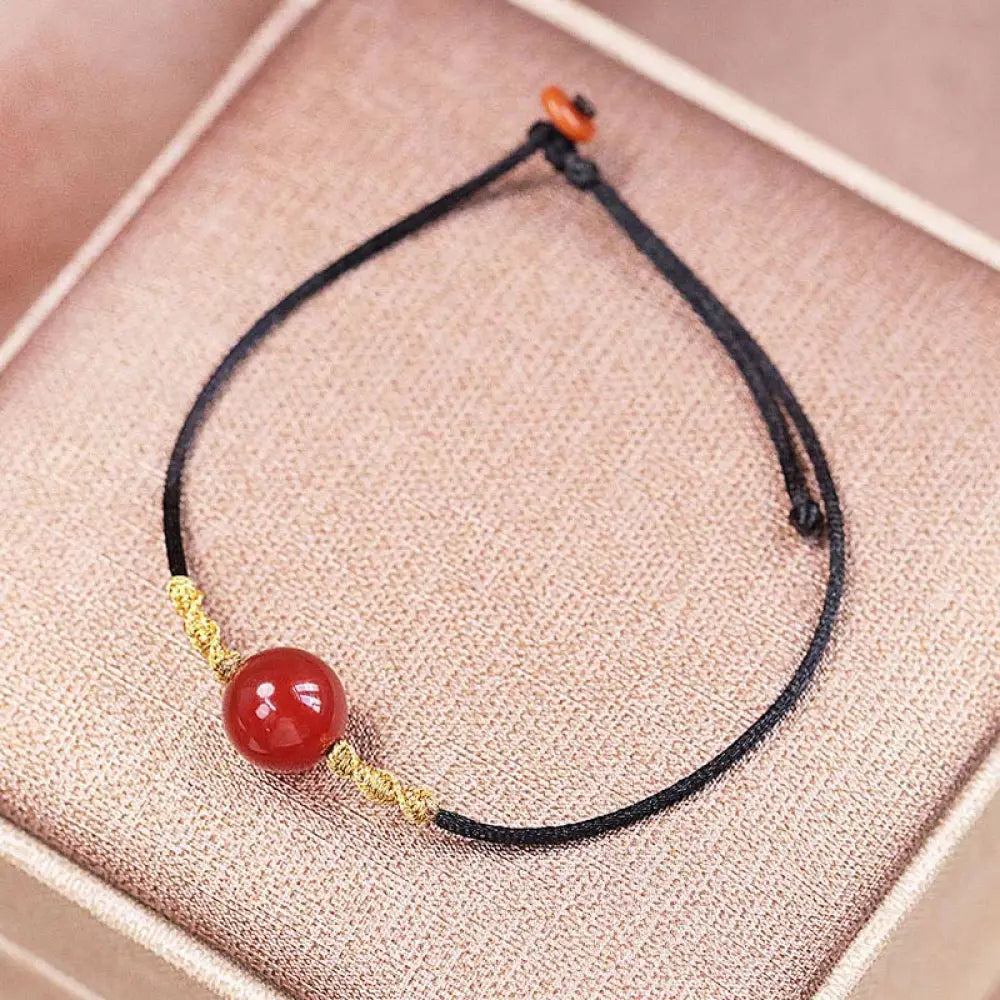 Buddha Stones Natural Red Agate Chalcedony Self-acceptance Confidence String Bead Bracelet Necklace Pendant - BWOOOH