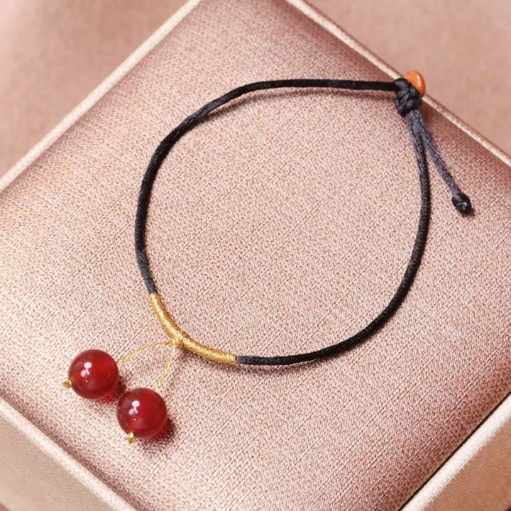 Buddha Stones Natural Red Agate Chalcedony Self-acceptance Confidence String Bead Bracelet Necklace Pendant - BWOOOH