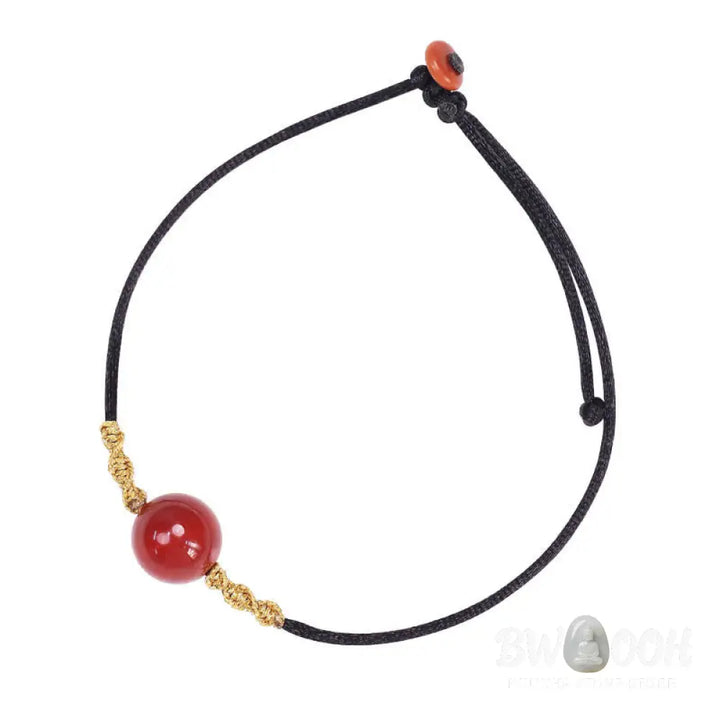 Buddha Stones Natural Red Agate Chalcedony Self-acceptance Confidence String Bead Bracelet Necklace Pendant - BWOOOH