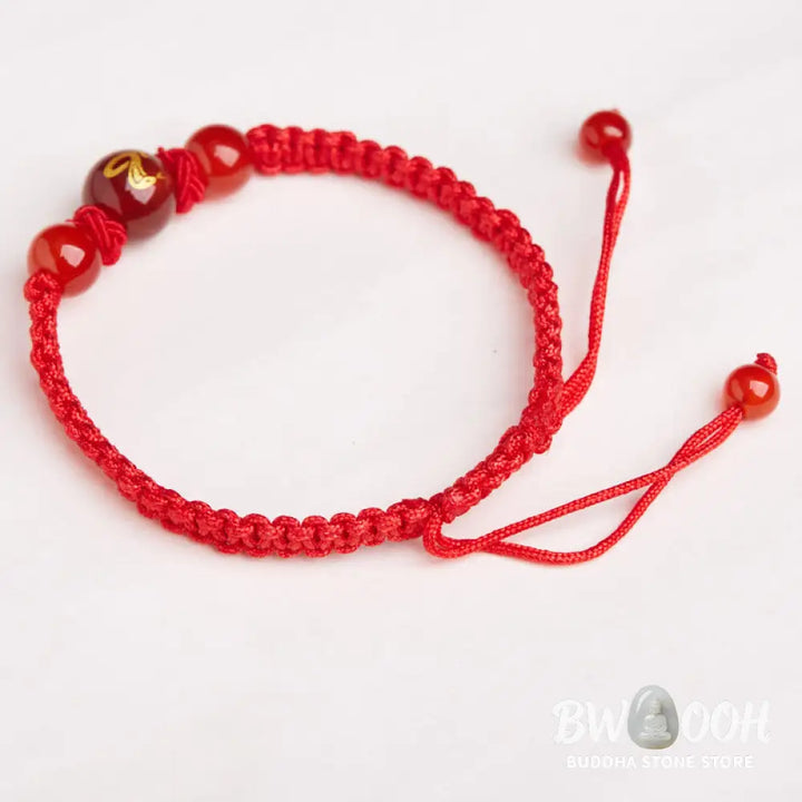 Buddha Stones Natural Red Agate Chinese Zodiac Red String Braided Protection Luck Bracelet - BWOOOH - Bracelet