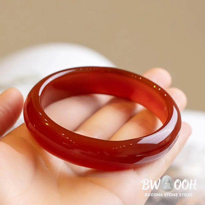 Buddha Stones Natural Red Agate Confidence Bracelet Bangle - BWOOOH - Bracelet