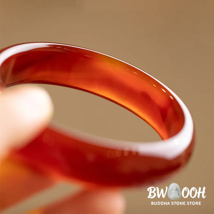 Buddha Stones Natural Red Agate Confidence Bracelet Bangle - BWOOOH - Bracelet