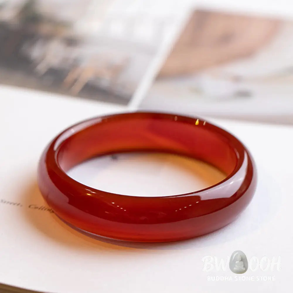 Buddha Stones Natural Red Agate Confidence Bracelet Bangle - BWOOOH - Bracelet