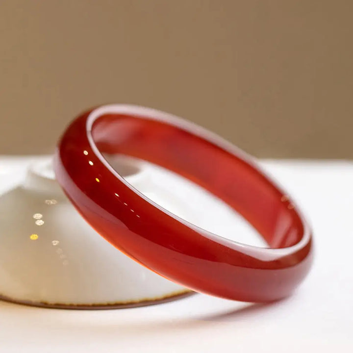 BWOOOH Natural Red Agate Confidence Bracelet Bangle – Agate crystal healing bracelet for healing and spiritual wellness