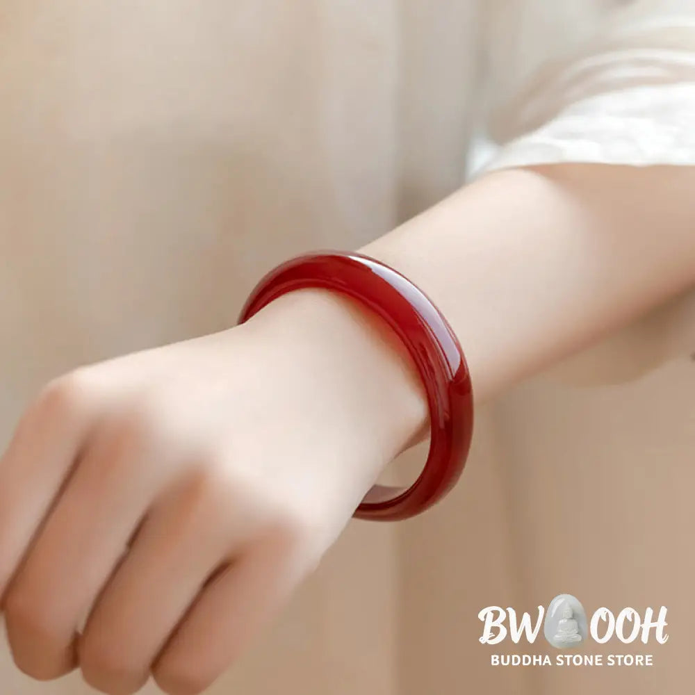 Buddha Stones Natural Red Agate Confidence Bracelet Bangle - BWOOOH - Bracelet