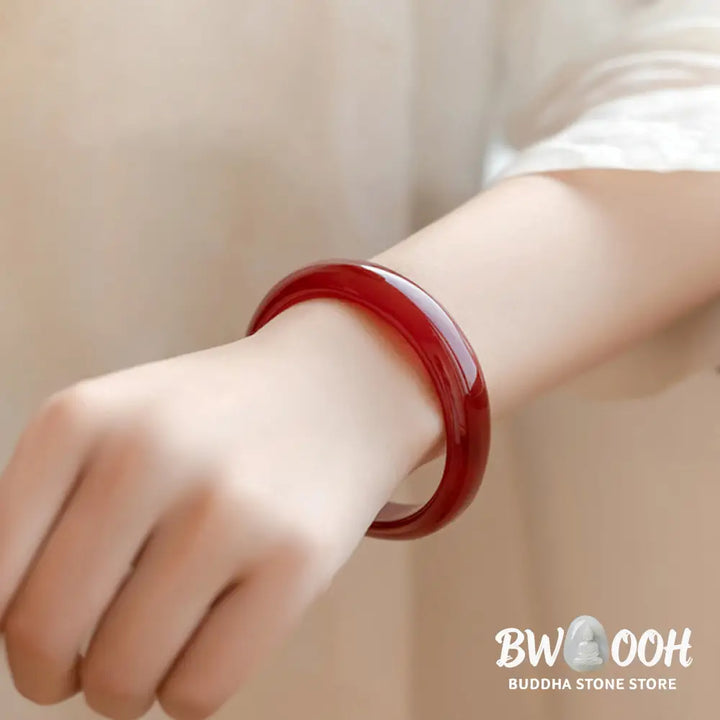 Buddha Stones Natural Red Agate Confidence Bracelet Bangle - BWOOOH - Bracelet