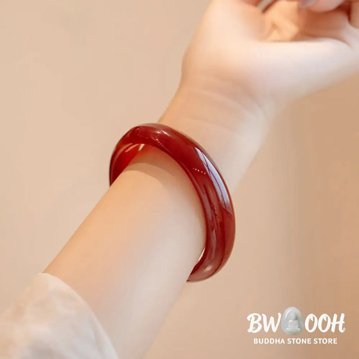 Buddha Stones Natural Red Agate Confidence Bracelet Bangle - BWOOOH - Bracelet