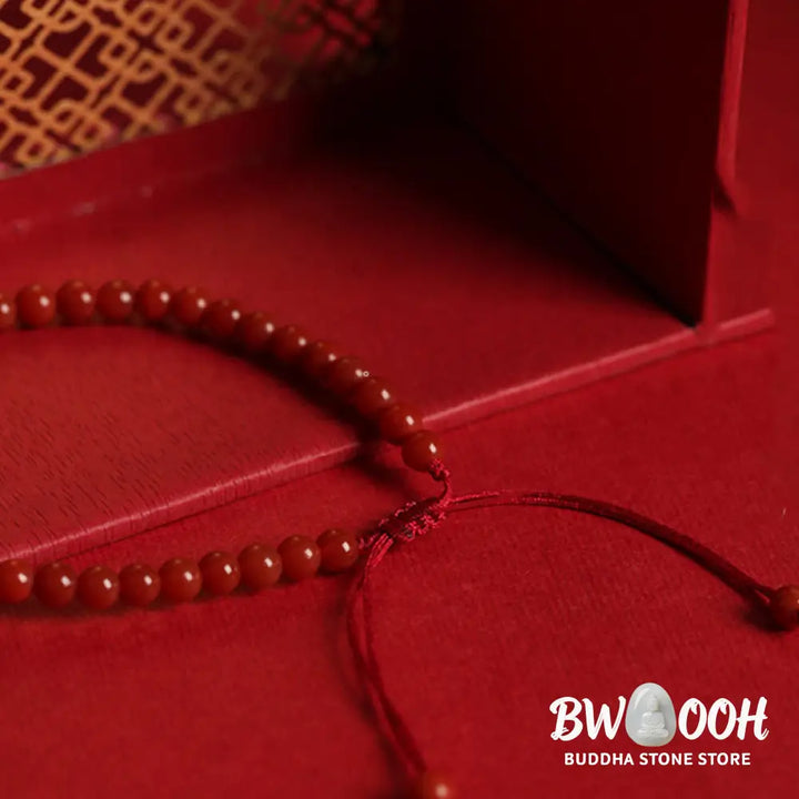 Buddha Stones Natural Red Agate Hetian Jade Double Peace Buckle Confidence Bracelet - BWOOOH - Red