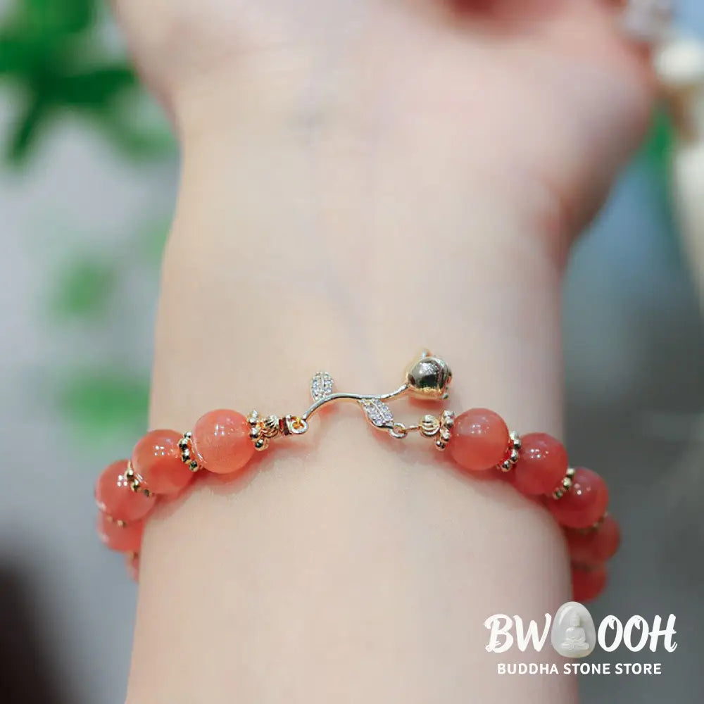 Buddha Stones Natural Red Agate Rose Confidence Calm Chain Bracelet - BWOOOH - Bracelet