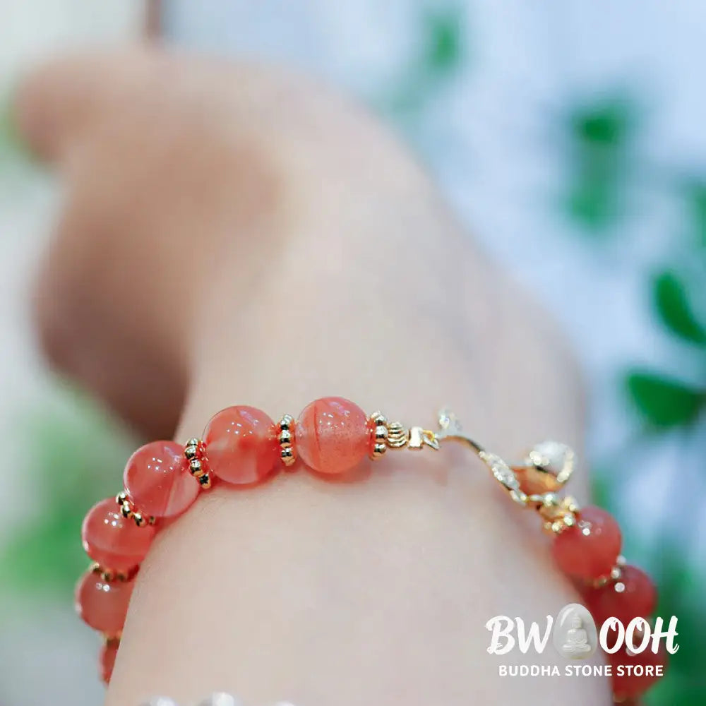 Buddha Stones Natural Red Agate Rose Confidence Calm Chain Bracelet - BWOOOH - Bracelet