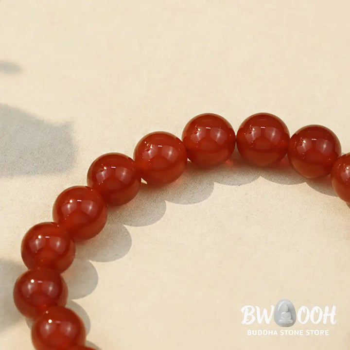 Buddha Stones Natural Red Agate Buddha Success Bracelet - BWOOOH - Red Agate - Bracelet