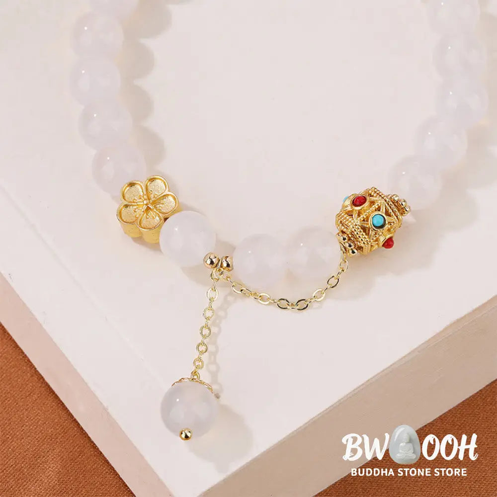 Buddha Stones Natural Red Agate White Agate Peach Blossom Self-acceptance Bracelet - BWOOOH - Bracelet