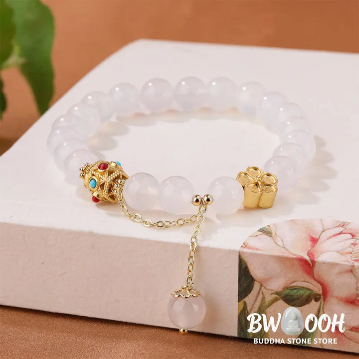 Buddha Stones Natural Red Agate White Agate Peach Blossom Self-acceptance Bracelet - BWOOOH - Bracelet