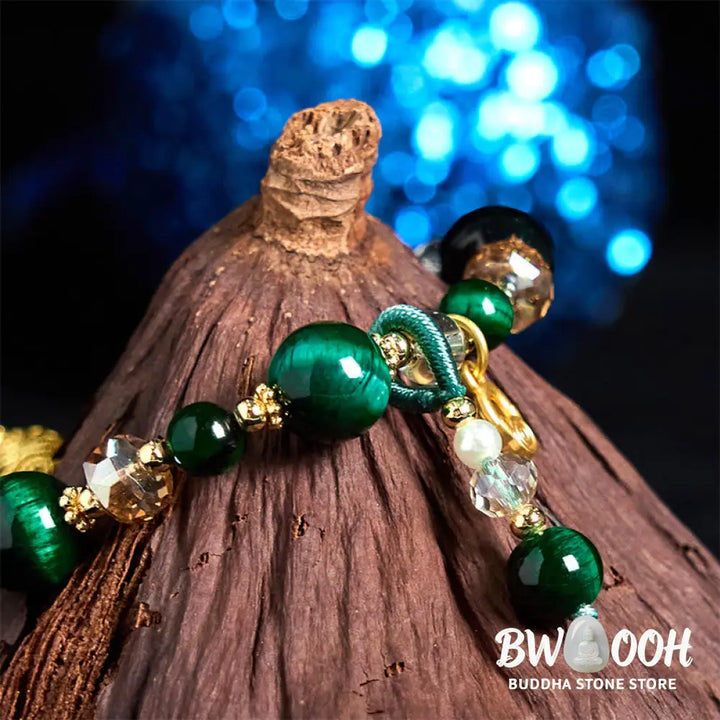 Buddha Stones Natural Red Tiger Eye Green Tiger Eye Beads Weight Balance Bracelet - BWOOOH - Bracelet