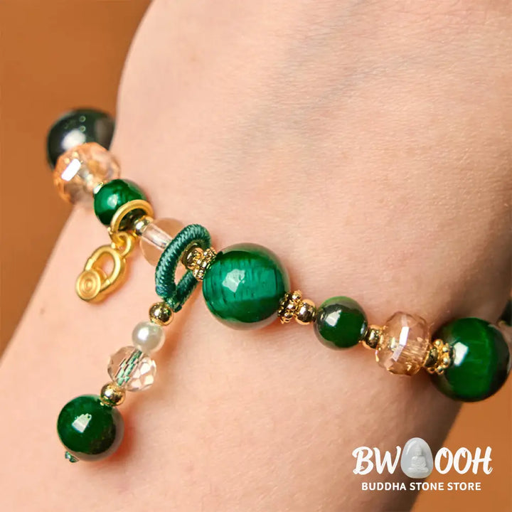 Buddha Stones Natural Red Tiger Eye Green Tiger Eye Beads Weight Balance Bracelet - BWOOOH - Bracelet