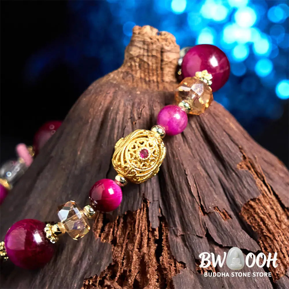 Buddha Stones Natural Red Tiger Eye Green Tiger Eye Beads Weight Balance Bracelet - BWOOOH - Bracelet