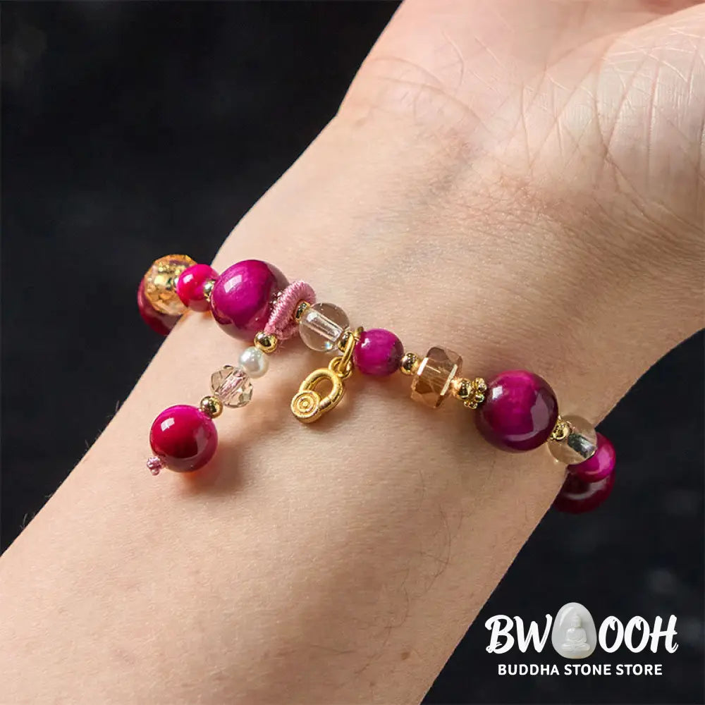 Buddha Stones Natural Red Tiger Eye Green Tiger Eye Beads Weight Balance Bracelet - BWOOOH - Bracelet