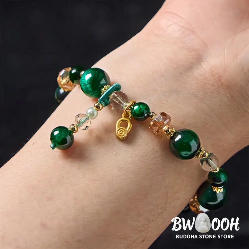 Buddha Stones Natural Red Tiger Eye Green Tiger Eye Beads Weight Balance Bracelet - BWOOOH - Bracelet