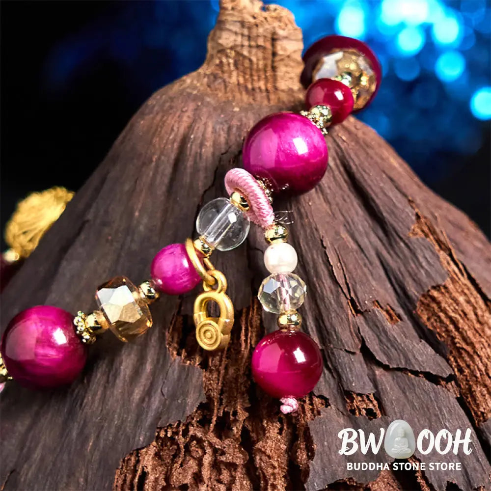 Buddha Stones Natural Red Tiger Eye Green Tiger Eye Beads Weight Balance Bracelet - BWOOOH - Bracelet
