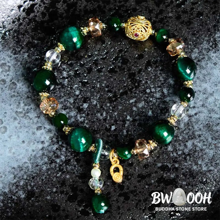 Buddha Stones Natural Red Tiger Eye Green Tiger Eye Beads Weight Balance Bracelet - BWOOOH - Bracelet