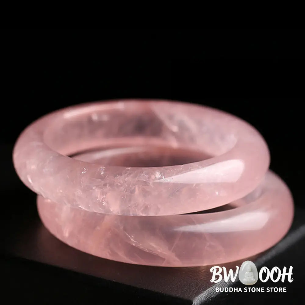 Buddha Stones Natural Rose Quartz Love Caring Bracelet Bangle - BWOOOH - Bracelet Bangle
