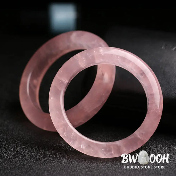 Buddha Stones Natural Rose Quartz Love Caring Bracelet Bangle - BWOOOH - Bracelet Bangle
