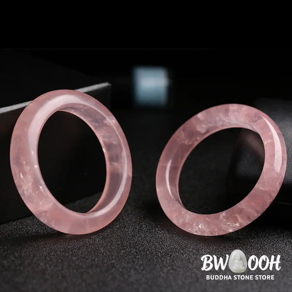 Buddha Stones Natural Rose Quartz Love Caring Bracelet Bangle - BWOOOH - Bracelet Bangle