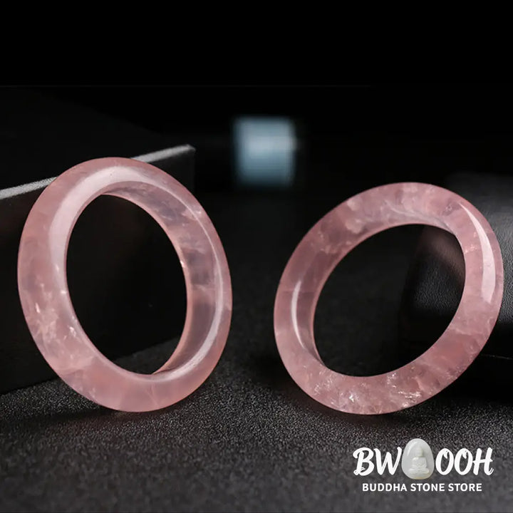Buddha Stones Natural Rose Quartz Love Caring Bracelet Bangle - BWOOOH - Bracelet Bangle
