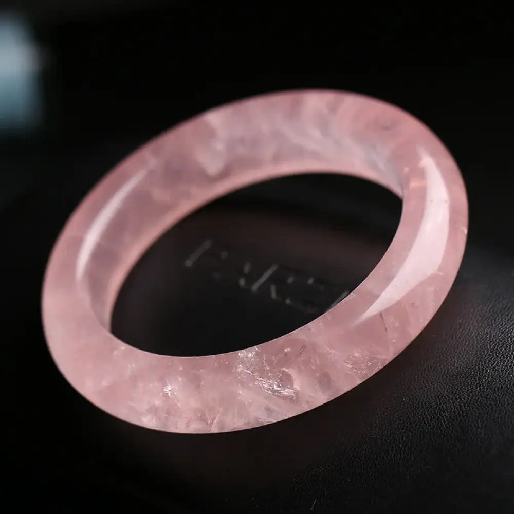 Buddha Stones Natural Rose Quartz Love Caring Bracelet Bangle - BWOOOH - 53mm - Bracelet Bangle