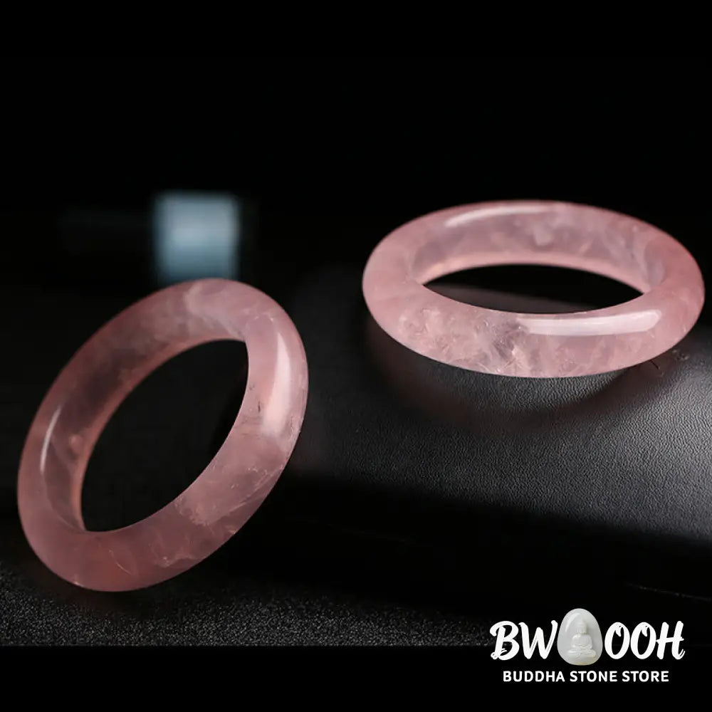 Buddha Stones Natural Rose Quartz Love Caring Bracelet Bangle - BWOOOH - Bracelet Bangle