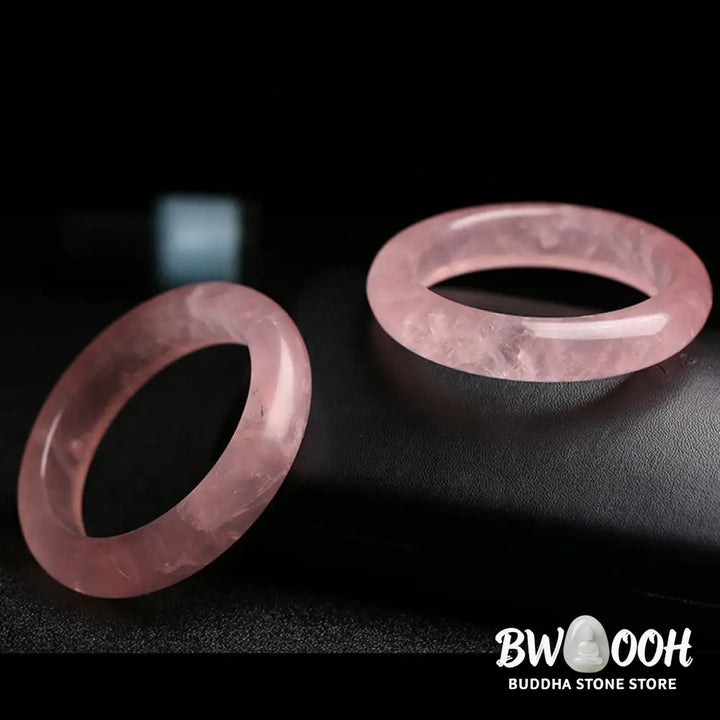 Buddha Stones Natural Rose Quartz Love Caring Bracelet Bangle - BWOOOH - Bracelet Bangle