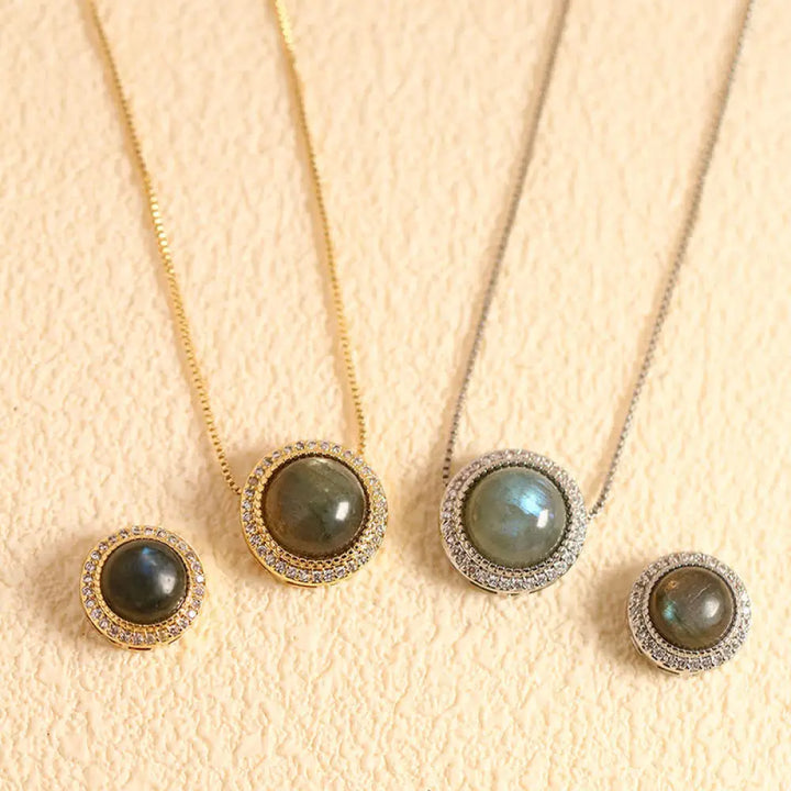 Buddha Stones Natural Rose Quartz Multiple Crystal Bead Inlay Healing Necklace - Natural Black Glitter Stone(Color May