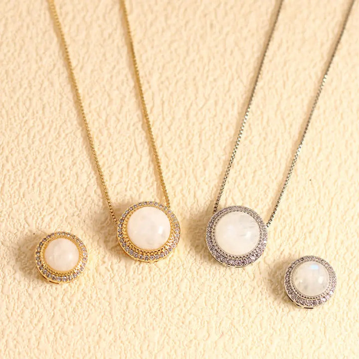 Buddha Stones Natural Rose Quartz Multiple Crystal Bead Inlay Healing Necklace - Natural Moonstone(Color May Vary)