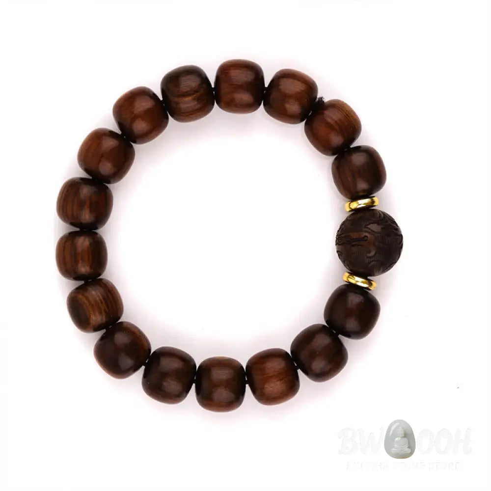 Buddha Stones Natural Rosewood Compassion Bracelet - BWOOOH - Rosewood(Wrist Circumference: 15-17cm) - Bracelet