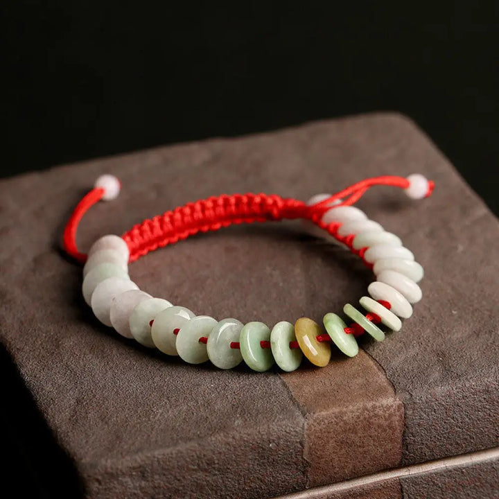 BWOOOH Natural Round Jade Luck Red String Protection Bracelet - BWOOOH - Jade - Bracelet