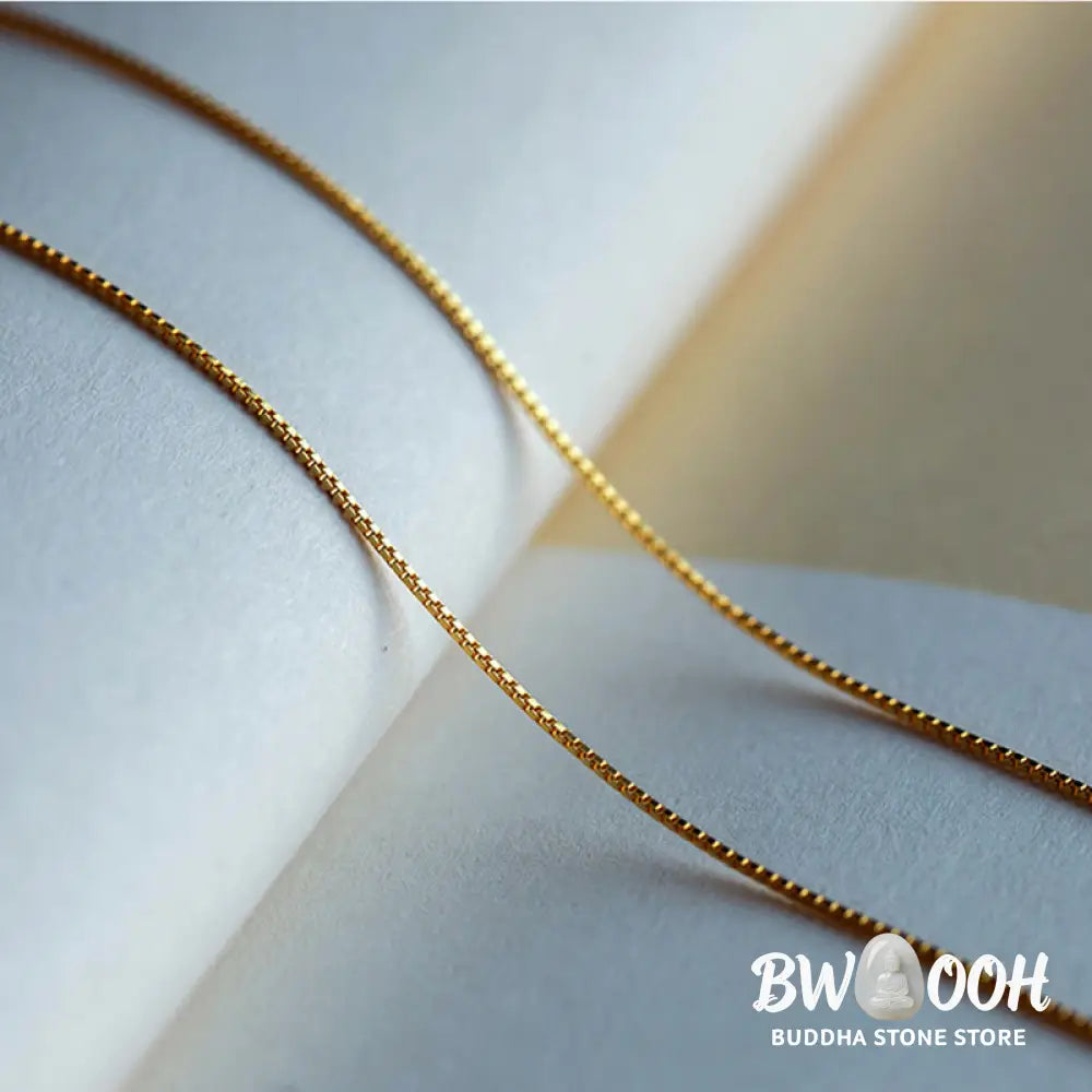 BWOOOH Natural Round Jade Peace Buckle Necklace featuring a polished green Jade disc, 40cm 925 sterling silver plated gold chain, symbolizing luck and abundance. - View 24