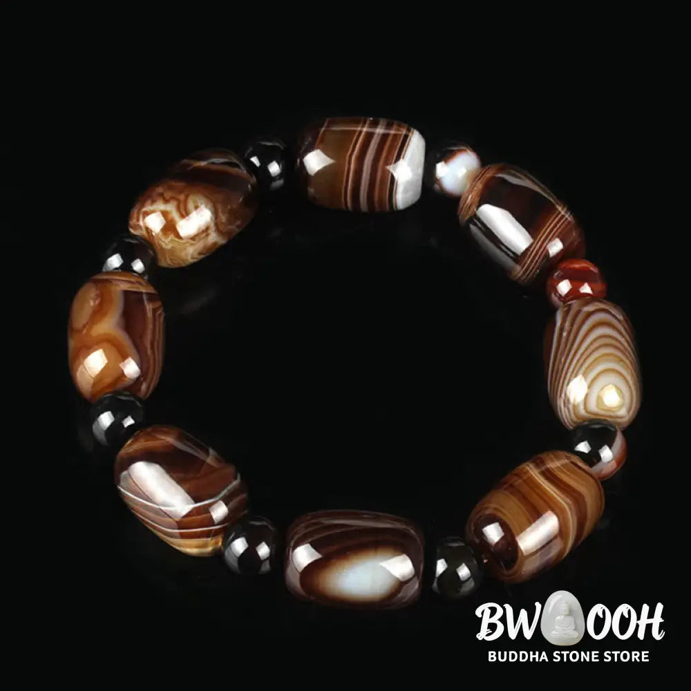 Buddha Stones Natural Sardonyx Courage Happiness Bracelet - BWOOOH - Sardonyx(Calm♥Happiness)(Wrist Circumference