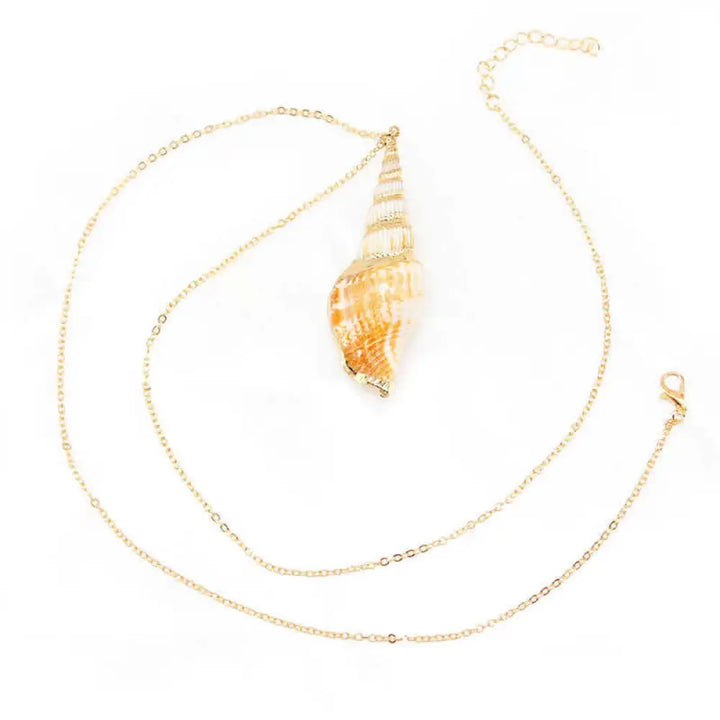 BWOOOH Natural Shankha Conch Shell Seashell Lucky Necklace Pendant Buddhist amulet necklace
