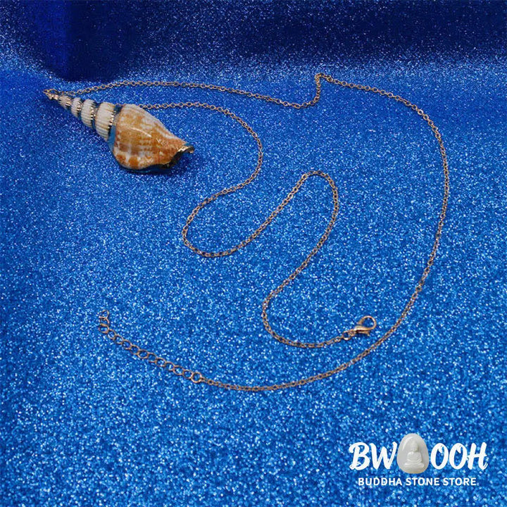 Buddha Stones Natural Shankha Conch Shell Seashell Lucky Necklace Pendant - BWOOOH - Necklaces &amp; Pendants