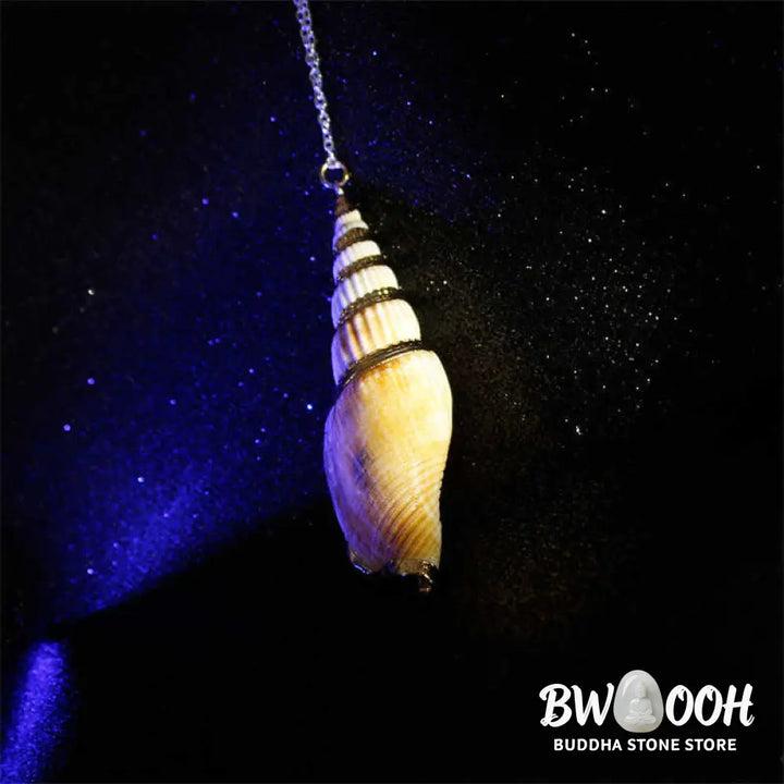 Buddha Stones Natural Shankha Conch Shell Seashell Lucky Necklace Pendant - BWOOOH - Necklaces &amp; Pendants