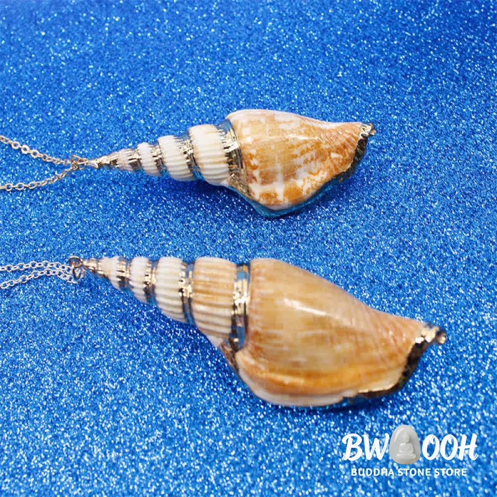 Buddha Stones Natural Shankha Conch Shell Seashell Lucky Necklace Pendant - BWOOOH - Necklaces &amp; Pendants