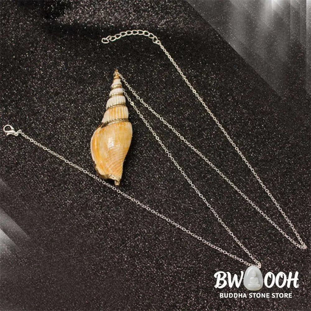 Buddha Stones Natural Shankha Conch Shell Seashell Lucky Necklace Pendant - BWOOOH - Necklaces &amp; Pendants