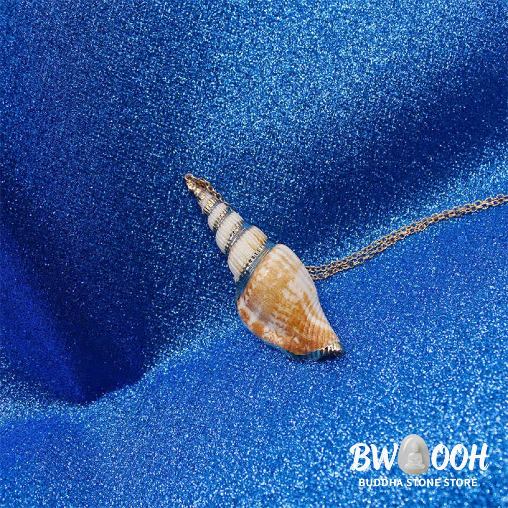 Buddha Stones Natural Shankha Conch Shell Seashell Lucky Necklace Pendant - BWOOOH - Necklaces &amp; Pendants